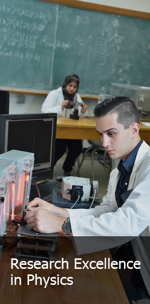 Grad student in a classroom lab