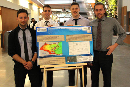 CEE Students pose with their Harrow-Colchester drinking water treatment plant design poster