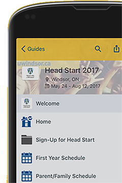 phone showing head start app