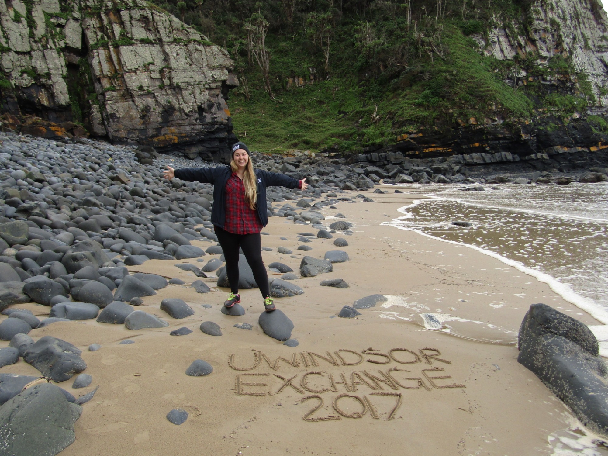 Caroline in South Africa on the beach