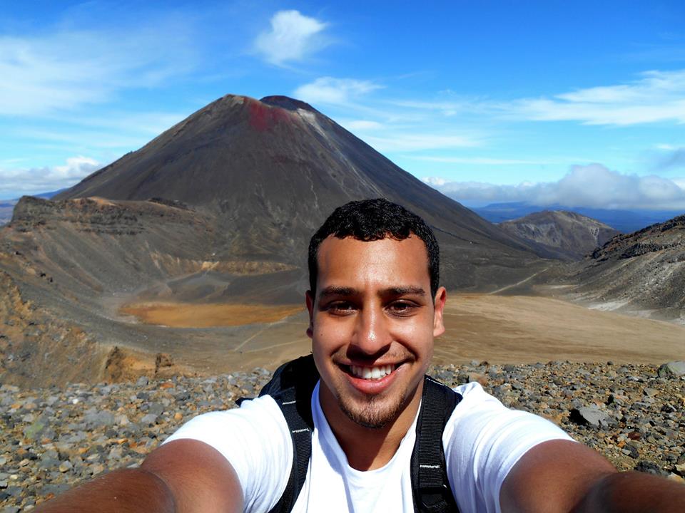 Emmanual at a volcano in New Zealand