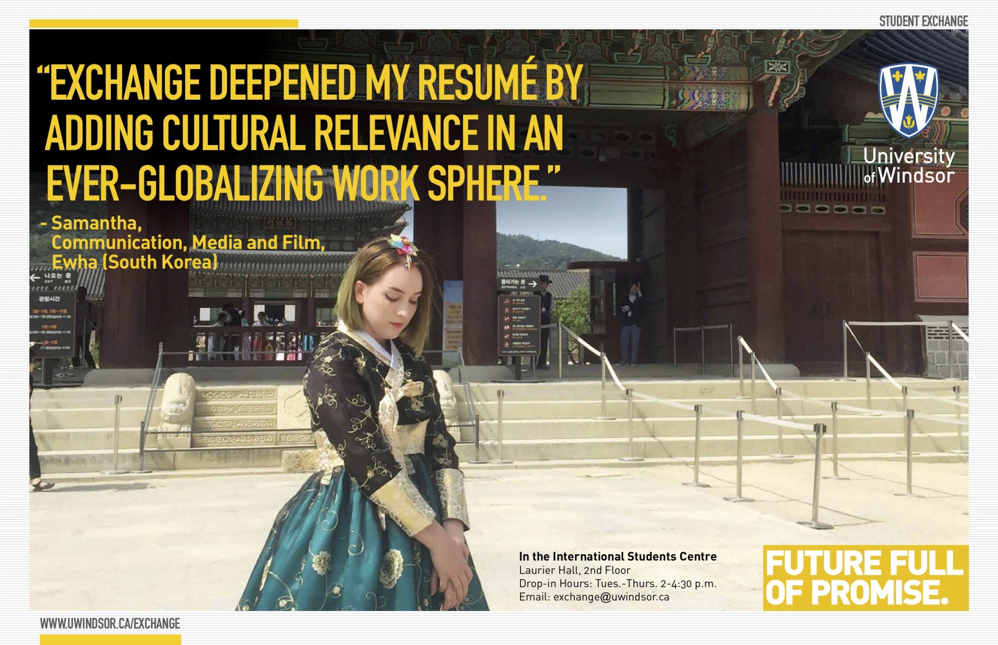 "Exchange depended my resume by adding cultural relevance in an ever-globalizing work-sphere" - Sam